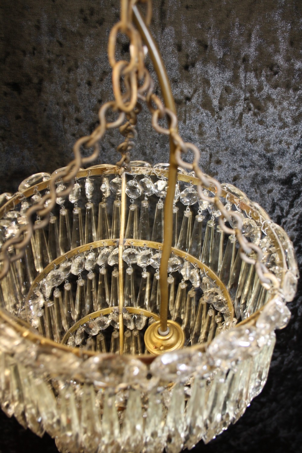 Crystal Spike chandelier with three layers of spikes View III