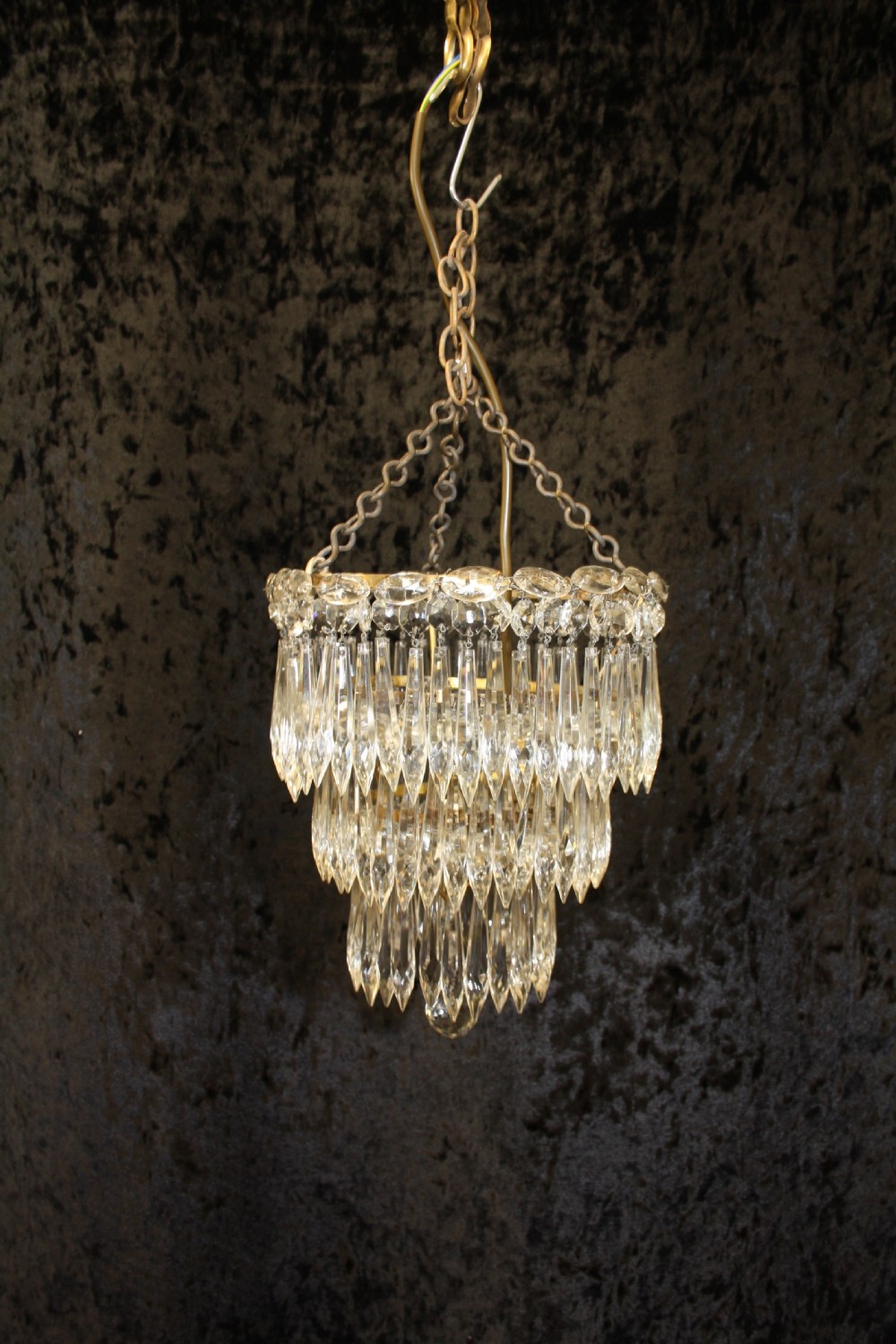 Crystal Spike chandelier with three layers of spikes View V