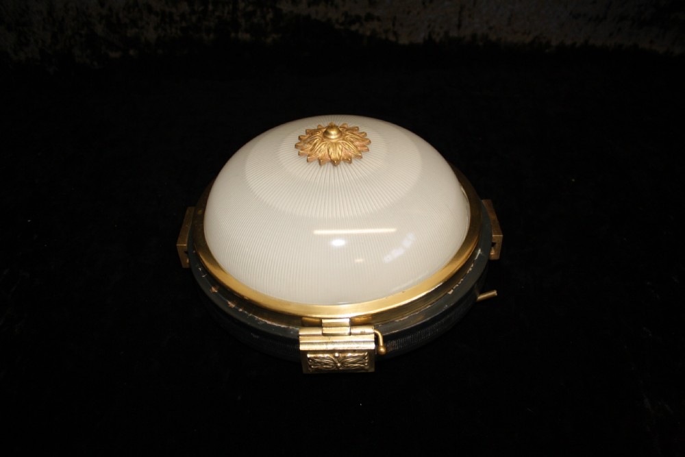 Round ceiling lights in steel and brass View II