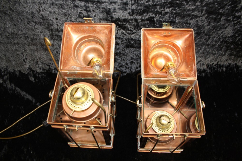 Pair of Early 20th century copper lanterns View III