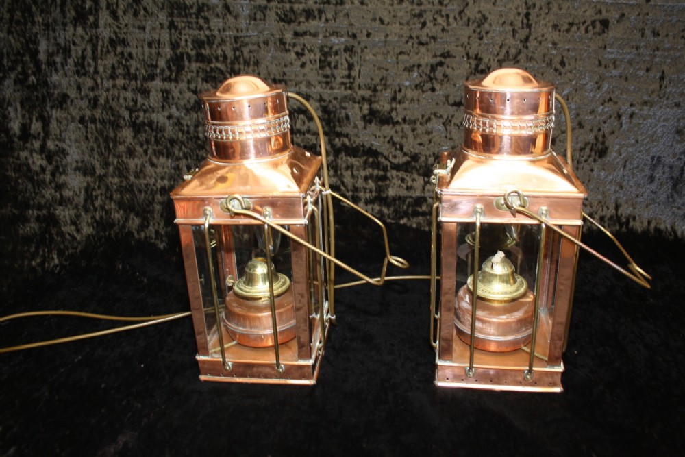 Pair of Early 20th century copper lanterns View V