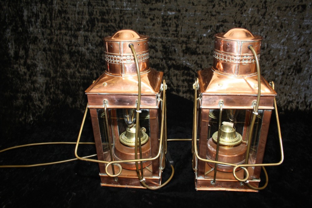 Pair of Early 20th century copper lanterns View VI