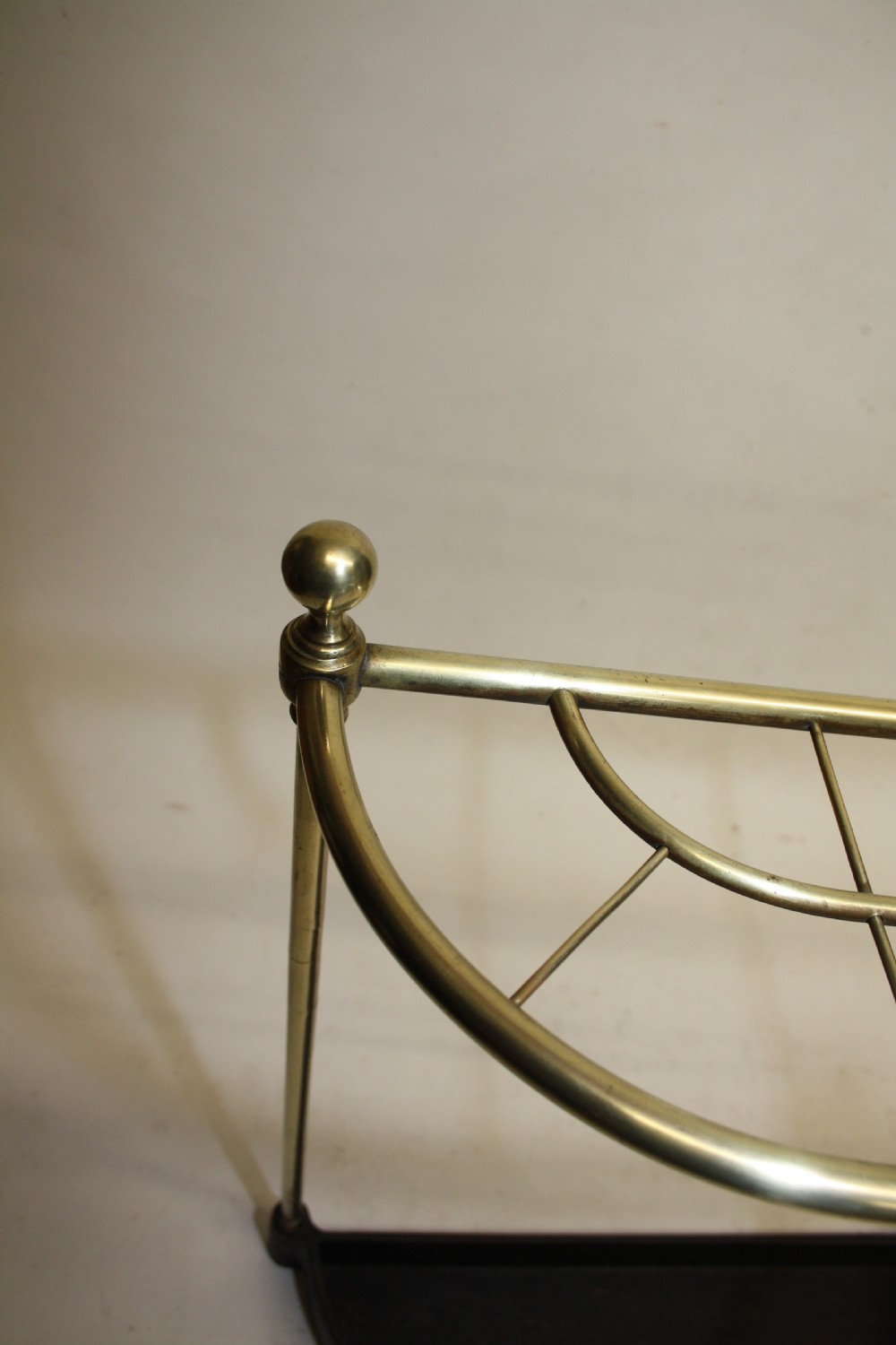 Bow front Victorian Brass sticks stand View II