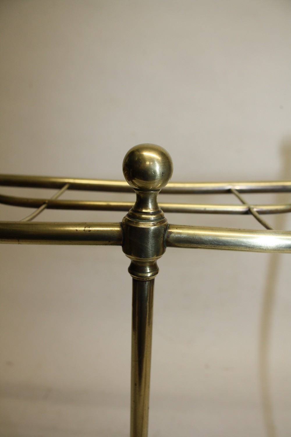 Bow front Victorian Brass sticks stand View IV