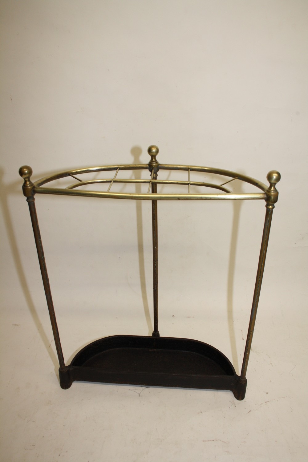 Bow front Victorian Brass sticks stand View VIII