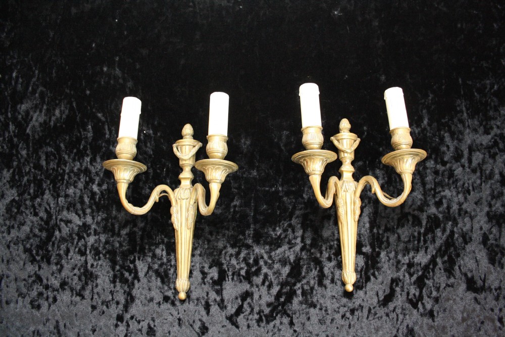 Pair of brass wall lights
