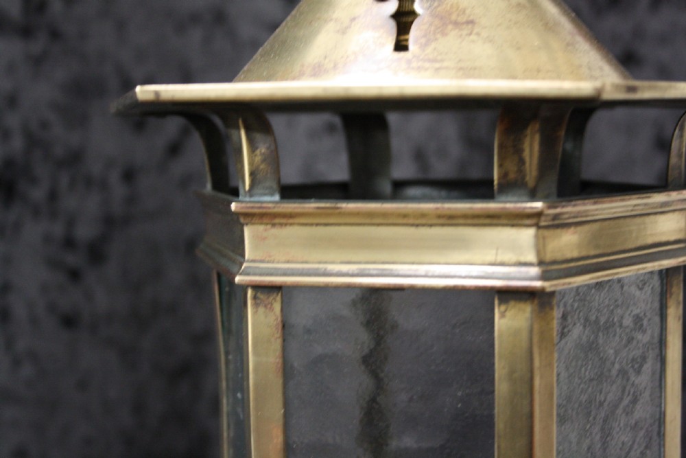 Arts and crafts brass Lantern View IV