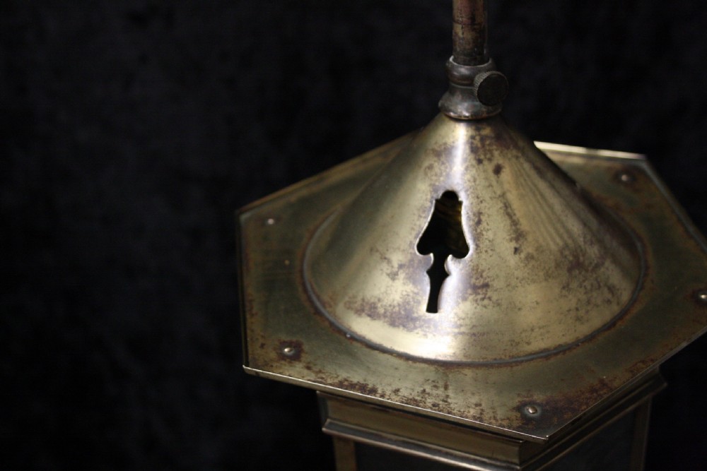 Arts and crafts brass Lantern View VI