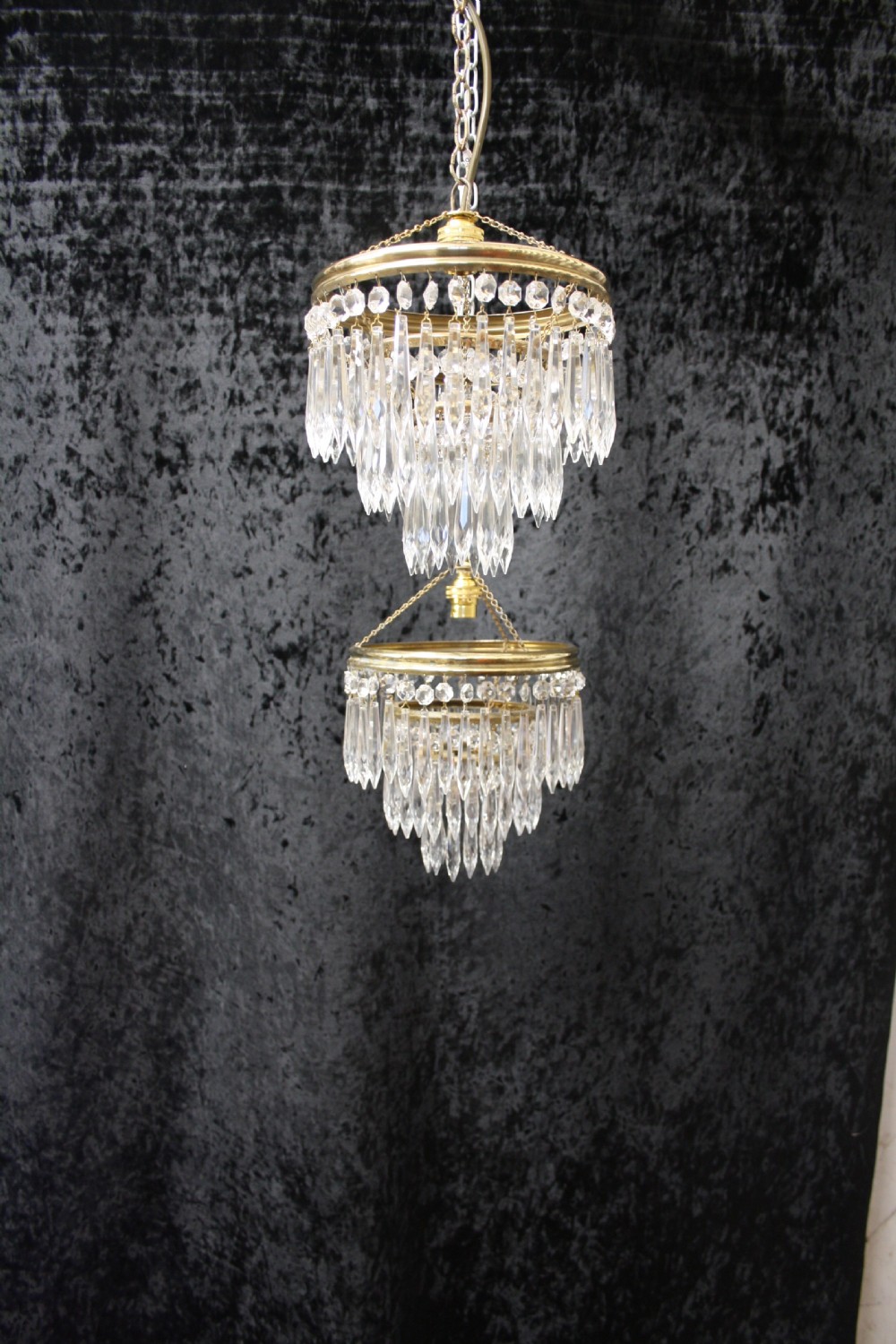 Early 20th century pair of spike chandeliers