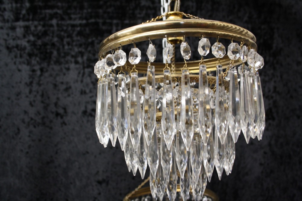 Early 20th century pair of spike chandeliers View III
