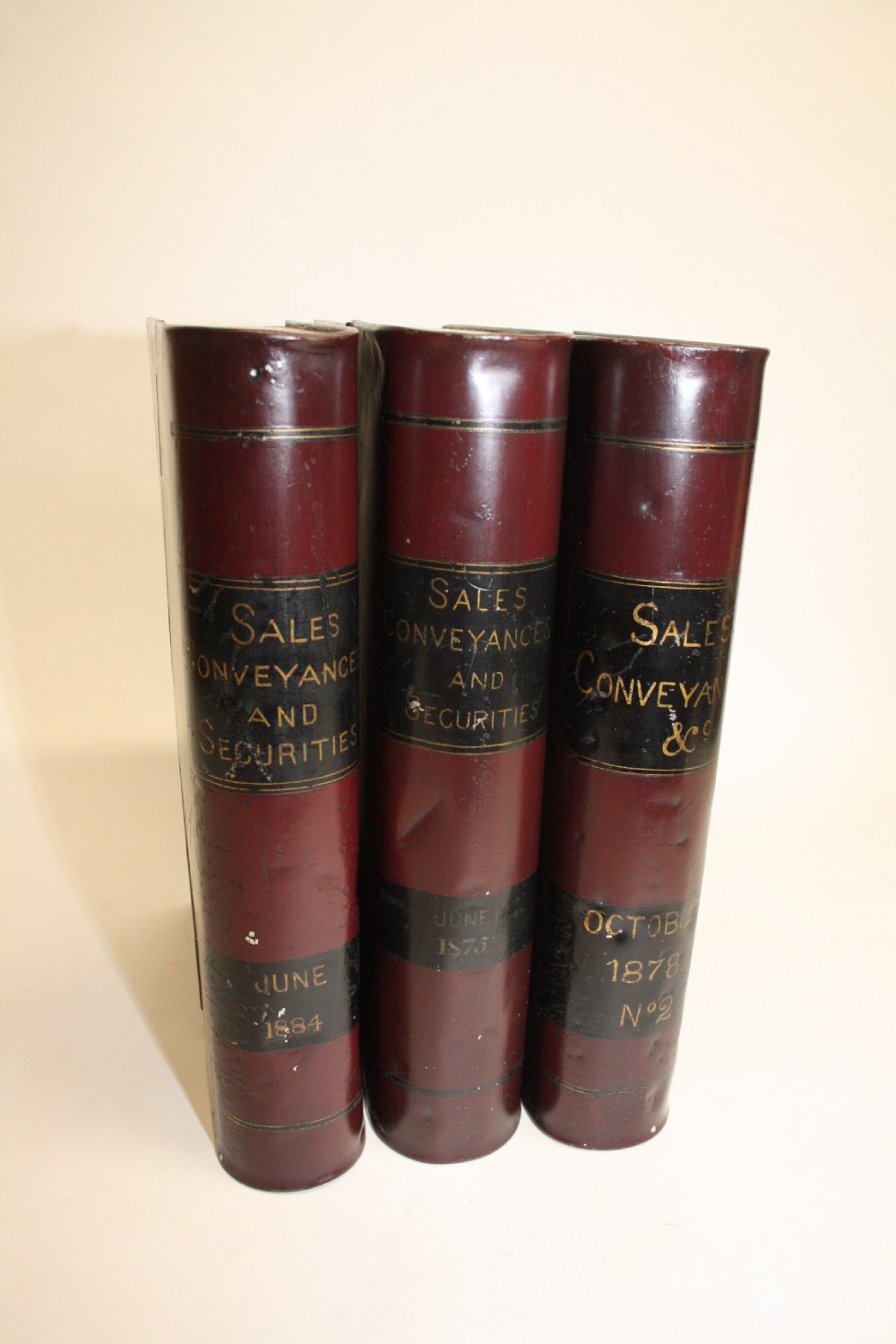 Three toleware file boxes