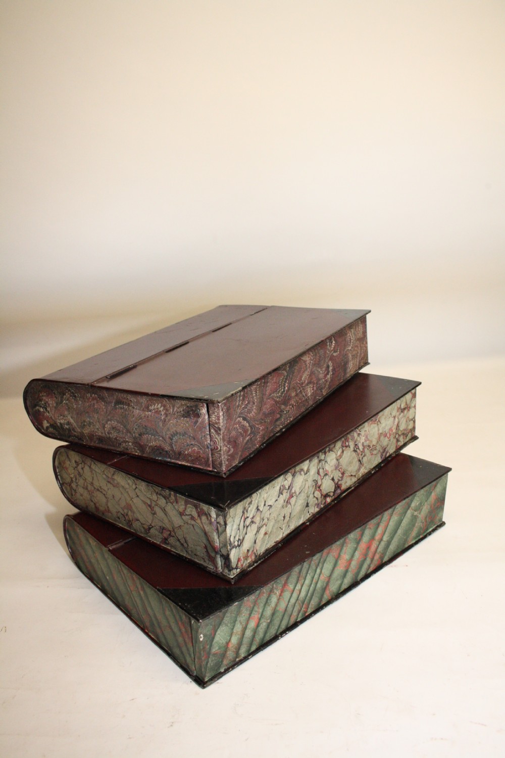 Three toleware file boxes View III
