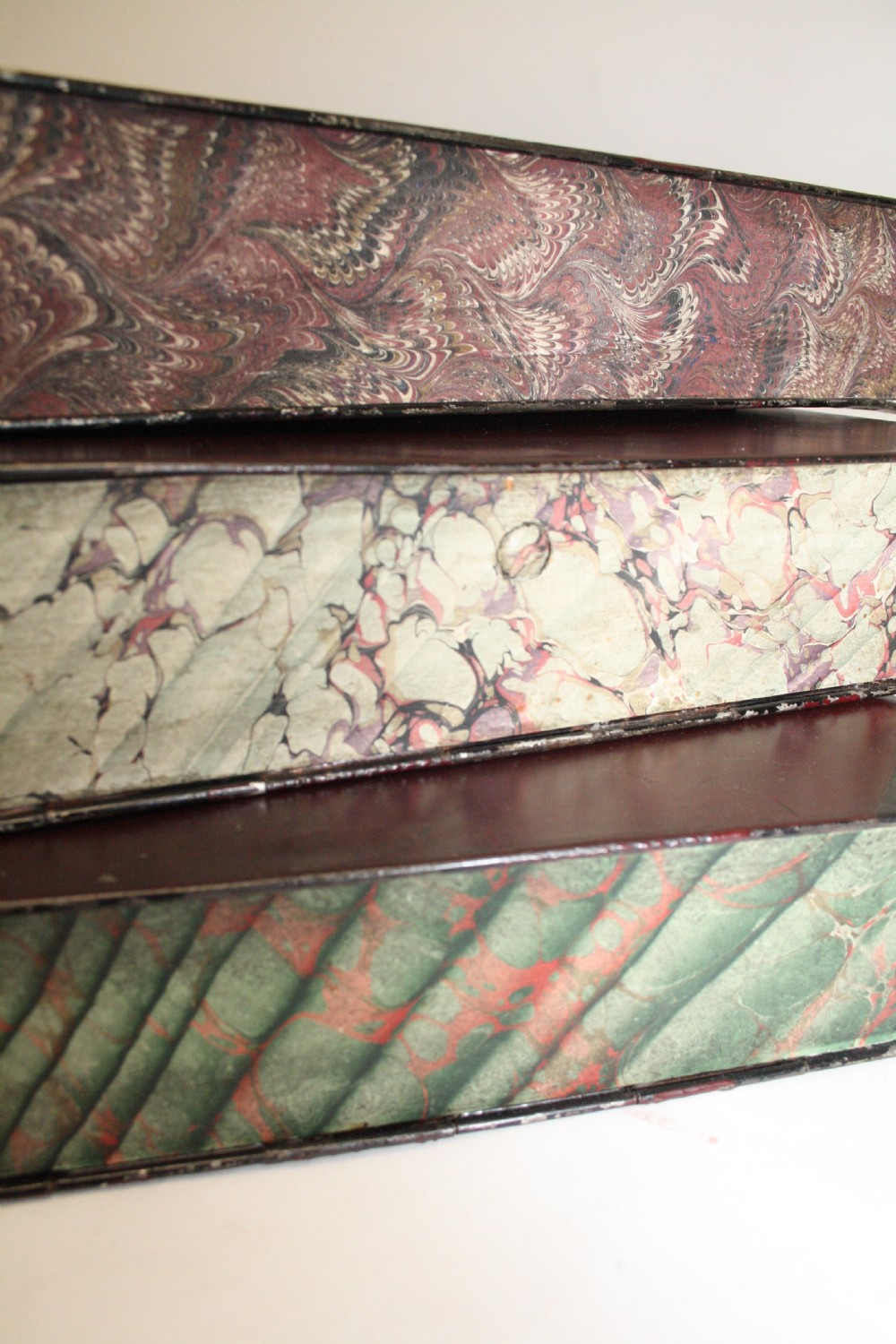 Three toleware file boxes View IV