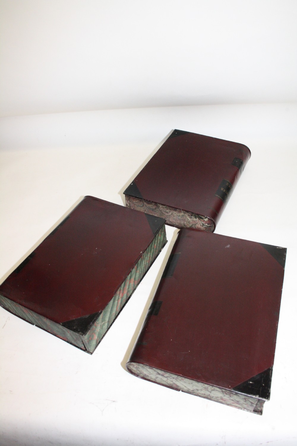 Three toleware file boxes View VII
