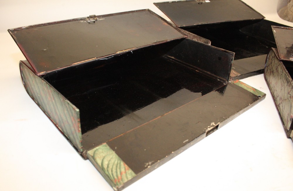 Three toleware file boxes View VIII