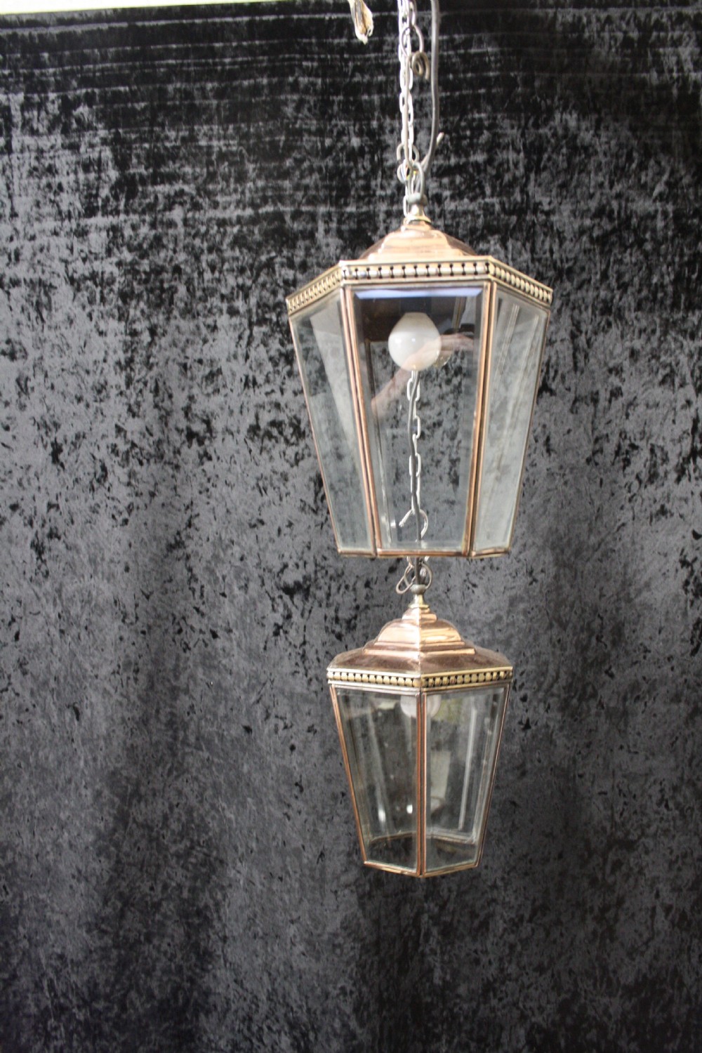Early 20th century Pair of copper and brass lanterns