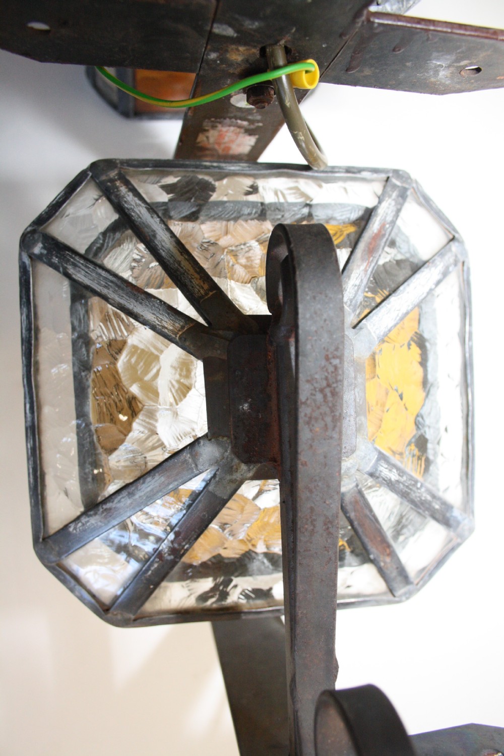 Pair of Arts and crafts leaded porch lights View VI