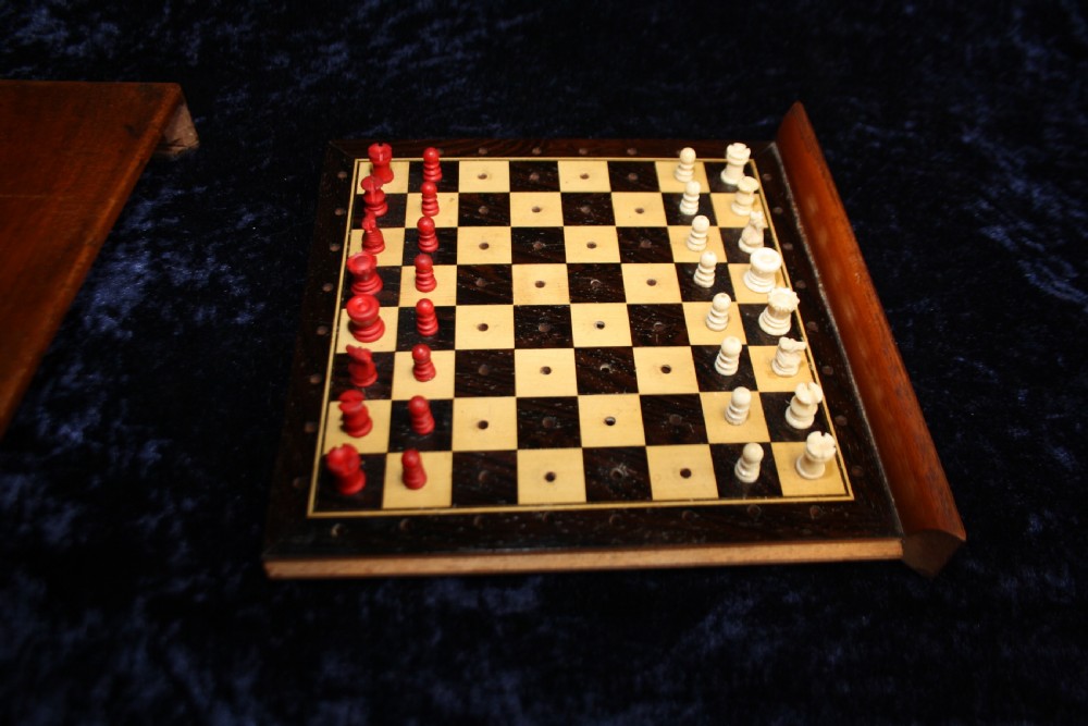 Edwardian chess set with sliding lid View III