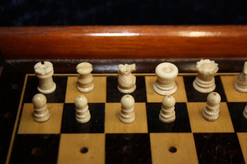 Edwardian chess set with sliding lid View VII