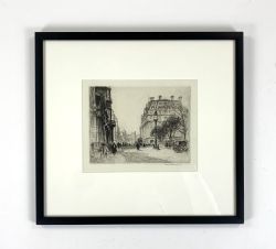 PICCADILLY LONDON PERCY ROBERTSON SIGNED ETCHING