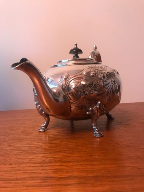 SILVER PLATED 3 PIECE TEA SET HEAVY QUALITY EDWARDIAN 1910 - ADDITIONAL PHOTO 2