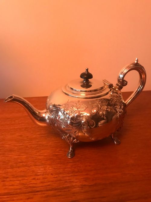 SILVER PLATED 3 PIECE TEA SET HEAVY QUALITY EDWARDIAN 1910 - ADDITIONAL PHOTO 4