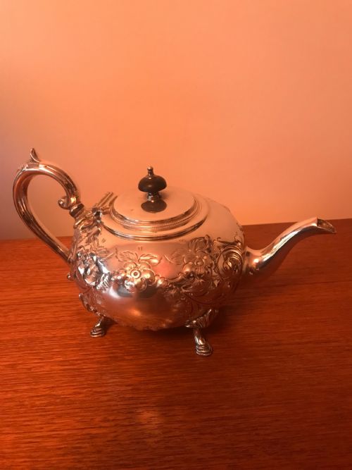 SILVER PLATED 3 PIECE TEA SET HEAVY QUALITY EDWARDIAN 1910 - ADDITIONAL PHOTO 8