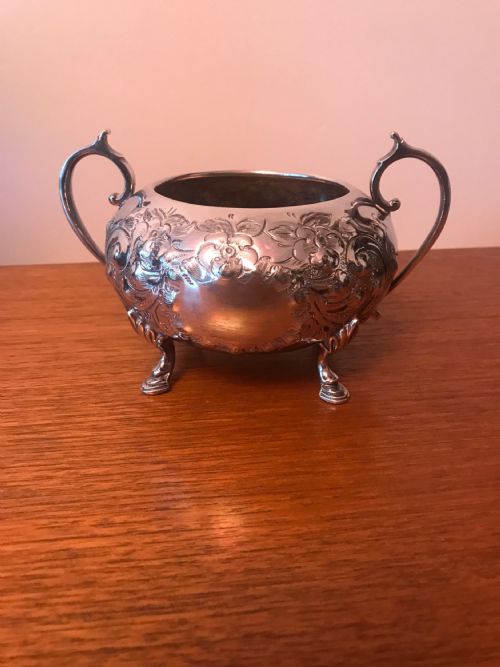 SILVER PLATED 3 PIECE TEA SET HEAVY QUALITY EDWARDIAN 1910 - ADDITIONAL PHOTO 9