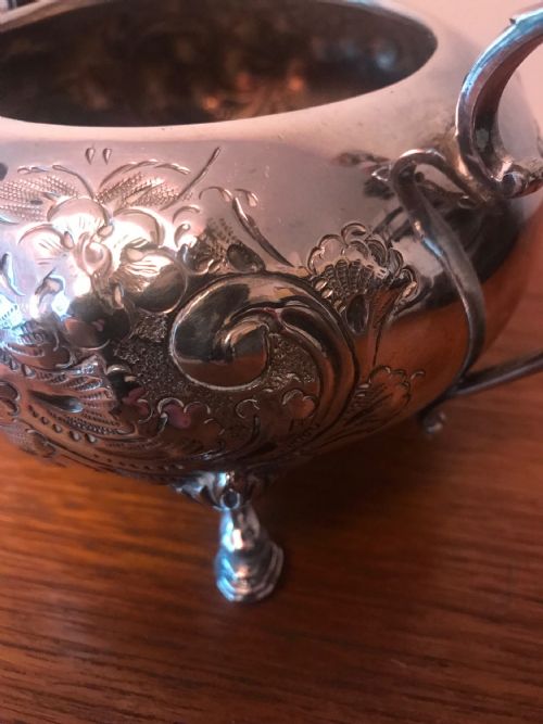 SILVER PLATED 3 PIECE TEA SET HEAVY QUALITY EDWARDIAN 1910 - ADDITIONAL PHOTO 10