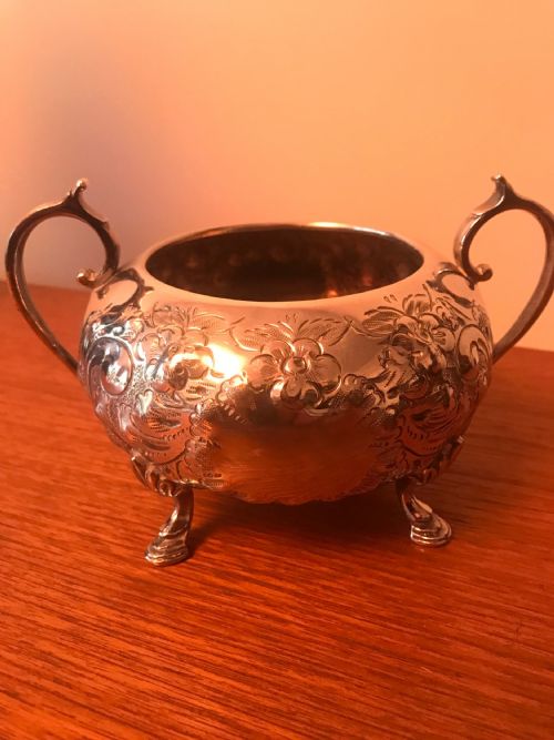 SILVER PLATED 3 PIECE TEA SET HEAVY QUALITY EDWARDIAN 1910 - ADDITIONAL PHOTO 11