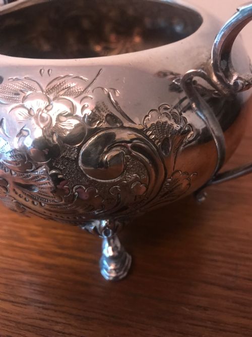 SILVER PLATED 3 PIECE TEA SET HEAVY QUALITY EDWARDIAN 1910 - ADDITIONAL PHOTO 18