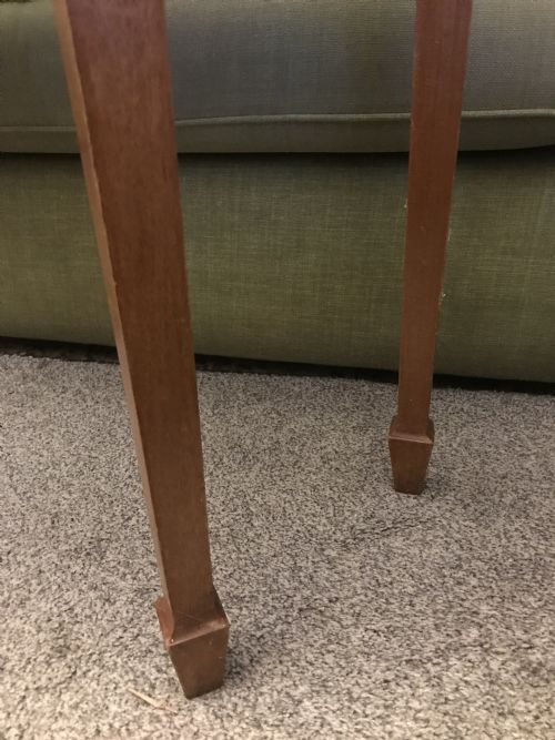 DEMI LUNE SIDE TABLE EDWARDIAN SPADE FEET DRAWER - ADDITIONAL PHOTO 7