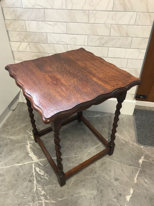 OAK BARLEYTWIST OCCASIONAL TABLE C1920 - ADDITIONAL PHOTO 2