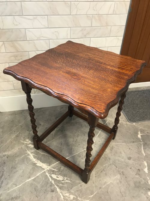 OAK BARLEYTWIST OCCASIONAL TABLE C1920 - ADDITIONAL PHOTO 3