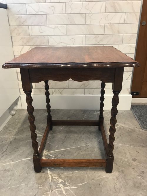 OAK BARLEYTWIST OCCASIONAL TABLE C1920 - ADDITIONAL PHOTO 5