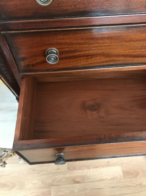 MINIATURE MAHOGANY BUREAU BOOKCASE REDUCED 14 SIZE APPRENTICE FRENCH POLISHED FURNITURE SAMPLE - ADDITIONAL PHOTO 10