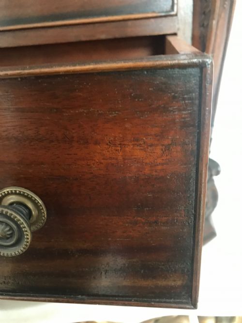 MINIATURE MAHOGANY BUREAU BOOKCASE REDUCED 14 SIZE APPRENTICE FRENCH POLISHED FURNITURE SAMPLE - ADDITIONAL PHOTO 11