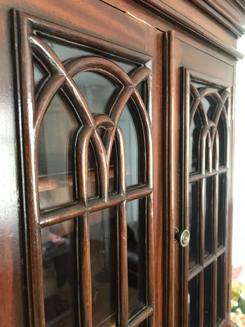 MINIATURE MAHOGANY BUREAU BOOKCASE REDUCED 14 SIZE APPRENTICE FRENCH POLISHED FURNITURE SAMPLE - ADDITIONAL PHOTO 16