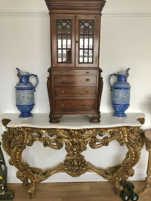MINIATURE MAHOGANY BUREAU BOOKCASE REDUCED 14 SIZE APPRENTICE FRENCH POLISHED FURNITURE SAMPLE