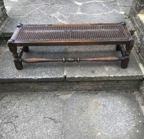 OAK DOUBLET PRAYER STOOL WITH TURNED LEGS 19TH CENTURY FURNITURE