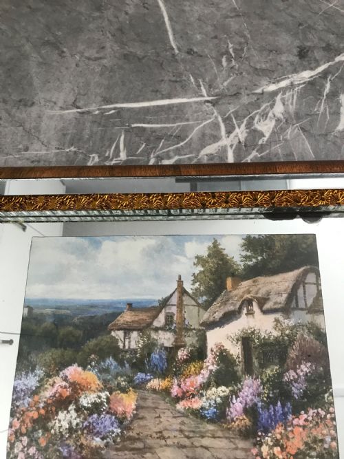 ART DECO MIRRORED GLASS TRAY WITH WALNUT VENEER - ADDITIONAL PHOTO 5