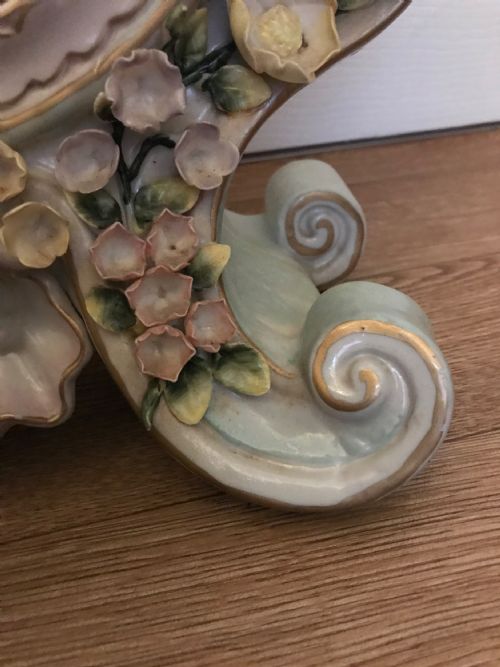 CHERUB PORCELAIN DRESSING TABLE MIRROR WITH FLOWERS CONTINENTAL FACTORY - ADDITIONAL PHOTO 5