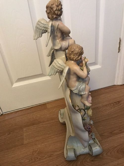 CHERUB PORCELAIN DRESSING TABLE MIRROR WITH FLOWERS CONTINENTAL FACTORY - ADDITIONAL PHOTO 7