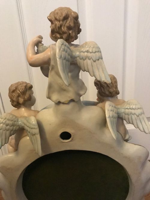CHERUB PORCELAIN DRESSING TABLE MIRROR WITH FLOWERS CONTINENTAL FACTORY - ADDITIONAL PHOTO 10