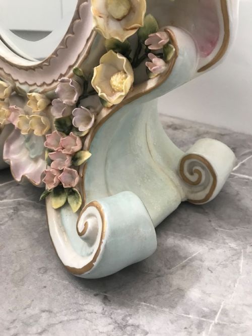 CHERUB PORCELAIN DRESSING TABLE MIRROR WITH FLOWERS CONTINENTAL FACTORY - ADDITIONAL PHOTO 14