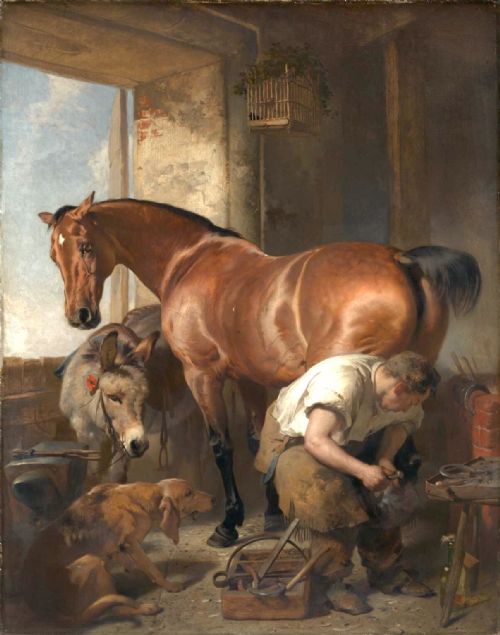 PEARS PRINT AFTER EDWIN HENRY LANDSEER SHOEING HORSE - ADDITIONAL PHOTO 1