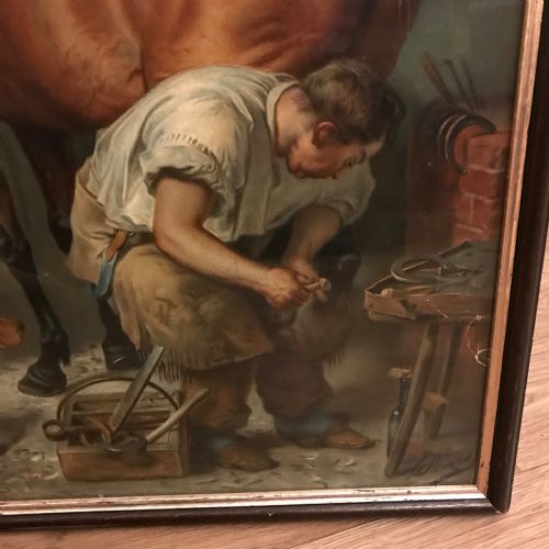 PEARS PRINT AFTER EDWIN HENRY LANDSEER SHOEING HORSE - ADDITIONAL PHOTO 4