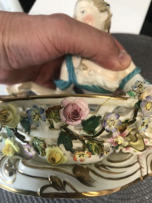 18TH MEISSEN FIGURAL MAIDEN FLORREL SWEET BASKET - ADDITIONAL PHOTO 20