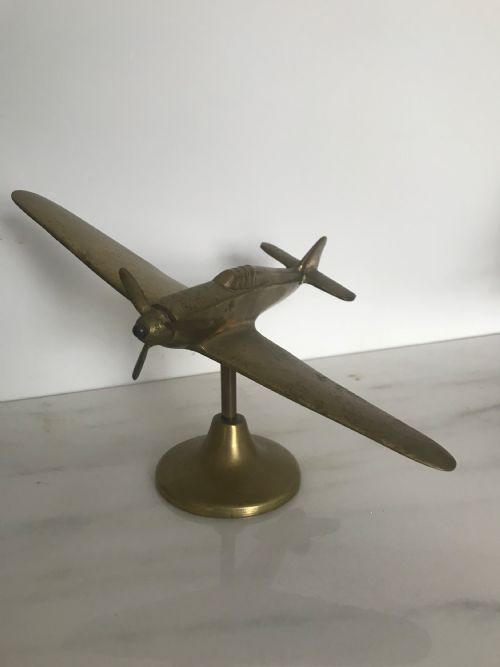 SOLID BRASS HURRICANE AIRCRAFT WARTIME DESK MODEL - ADDITIONAL PHOTO 1