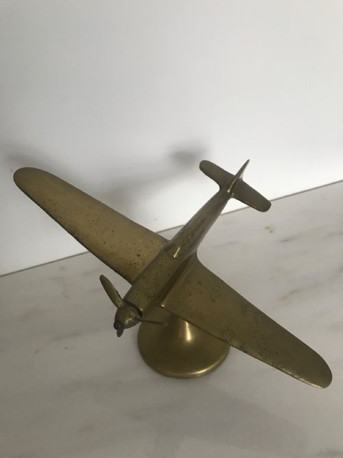 SOLID BRASS HURRICANE AIRCRAFT WARTIME DESK MODEL - ADDITIONAL PHOTO 2